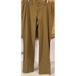 FLX Performance Pants Mens 36x32 Brown Recycled Polyester Stretch